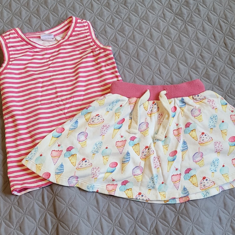 Little Skye 2 part top and ice-cream skirt/shorts
